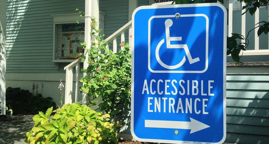Wheelchair ramp sign